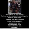 IndyCar series racing Marco Andretti Certificate of Authenticity from The Autograph Bank