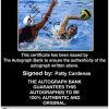 Olympic Water Polo Patty Cardenas Certificate of Authenticity from The Autograph Bank
