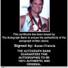 Olympic Rowing Susan Francia Certificate of Authenticity from The Autograph Bank