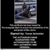IndyCar series racing Tomas Scheckter Certificate of Authenticity from The Autograph Bank