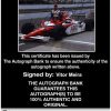 IndyCar series racing Vitor Meira Certificate of Authenticity from The Autograph Bank