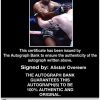 Alistair Overeem Certificate of Authenticity from The Autograph Bank