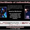 Billy Morrison Certificate of Authenticity from The Autograph Bank