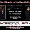 Chad Kroeger Certificate of Authenticity from The Autograph Bank