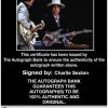 Charlie Sexton Certificate of Authenticity from The Autograph Bank