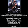 Afrojack Certificate of Authenticity from The Autograph Bank
