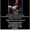 Dan Henderson Certificate of Authenticity from The Autograph Bank