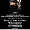 Dwayne Johnson Certificate of Authenticity from The Autograph Bank