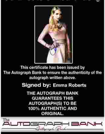 Emma_Roberts_Signed_10X15_0004_Certificate.Jpg signed 10x15 poster