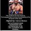 Fabricio Werdum Certificate of Authenticity from The Autograph Bank