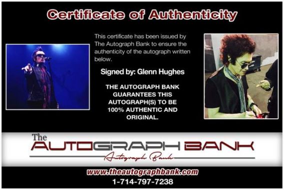 Glenn Hughes Certificate of Authenticity from The Autograph Bank