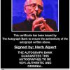 Herb Alpert Certificate of Authenticity from The Autograph Bank