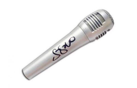Jason Mitchell signed microphone