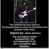 Jesse Johnson Certificate of Authenticity from The Autograph Bank