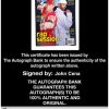 John Cena Certificate of Authenticity from The Autograph Bank