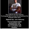 John Hathaway Certificate of Authenticity from The Autograph Bank