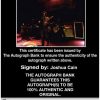 Joshua Cain Certificate of Authenticity from The Autograph Bank