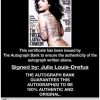 Julia Louis Dreyfus Certificate of Authenticity from The Autograph Bank