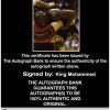 King Mohammed Certificate of Authenticity from The Autograph Bank