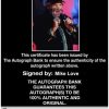 Mike Love Certificate of Authenticity from The Autograph Bank