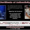 Neil Sanderson Certificate of Authenticity from The Autograph Bank