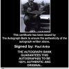 Paul Anka Certificate of Authenticity from The Autograph Bank