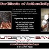 Pete Wentz Certificate of Authenticity from The Autograph Bank