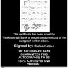 Richie Kotzen Certificate of Authenticity from The Autograph Bank