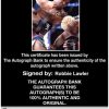 Robbie Lawler Certificate of Authenticity from The Autograph Bank