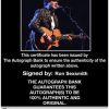 Ron Sexsmith Certificate of Authenticity from The Autograph Bank