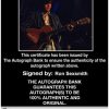 Ron Sexsmith Certificate of Authenticity from The Autograph Bank