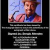 Sergio Mendes Certificate of Authenticity from The Autograph Bank