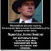 Armie Hammer Certificate of Authenticity from The Autograph Bank