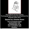 Charles Swan Certificate of Authenticity from The Autograph Bank