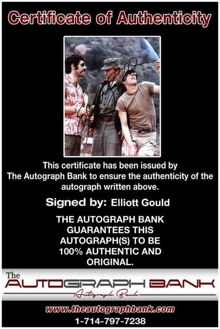 Elliott Gould Certificate of Authenticity from The Autograph Bank