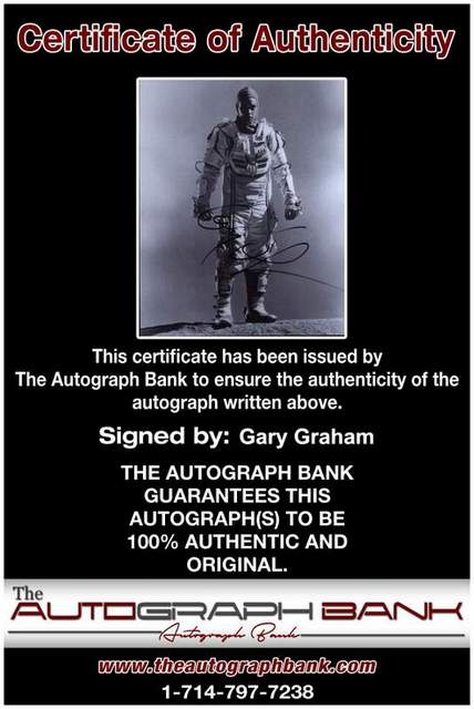 Gary Graham Certificate of Authenticity from The Autograph Bank