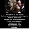 Hugh Bonneville Certificate of Authenticity from The Autograph Bank