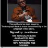 Jacki Weaver Certificate of Authenticity from The Autograph Bank