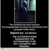 Joe Morton Certificate of Authenticity from The Autograph Bank