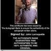 John Larroquette Certificate of Authenticity from The Autograph Bank
