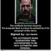 Jon Hamm Certificate of Authenticity from The Autograph Bank