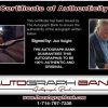 Jon Voight Certificate of Authenticity from The Autograph Bank