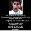 Jonathan Silverman Certificate of Authenticity from The Autograph Bank
