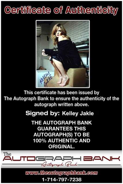 Kelley Jakle Certificate of Authenticity from The Autograph Bank
