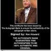 Ken Howard Certificate of Authenticity from The Autograph Bank