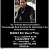 Steven Weber Certificate of Authenticity from The Autograph Bank