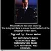 Steven Weber Certificate of Authenticity from The Autograph Bank