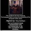 Tony Goldwyn Certificate of Authenticity from The Autograph Bank