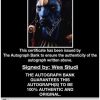 Wes Studi Certificate of Authenticity from The Autograph Bank