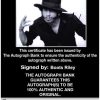 Boots Riley Certificate of Authenticity from The Autograph Bank